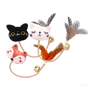 Top 3 pzs juguetes de plumas de gato con plumas de gato/juguete de campana de colores para gatito