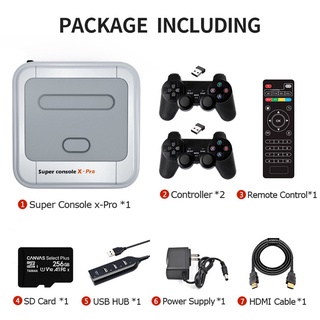 consola de videojuegos retro wifi super console x pro 4k hd tv voor ps1/psp/n64/dc met 50000 + juegos con controladores draadloze de 2.4 g (1)