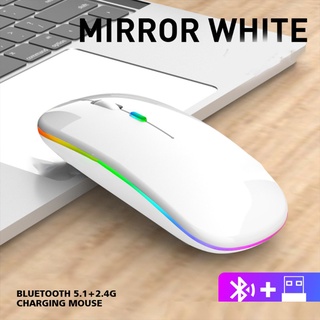 Qj ratón inalámbrico, Ultra delgado colorido LED recargable ratón G PC ordenador portátil ratones inalámbricos con receptor USB para portátil, PC, ordenador, Mac