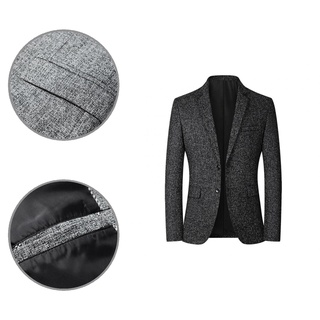 ansay.cl Male Suit Jacket Two Buttons Pockets Suit Coat All Match for Wedding (1)