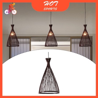 Lámpara de araña de bambú creativa con colgante de techo para cafetería, sala de té