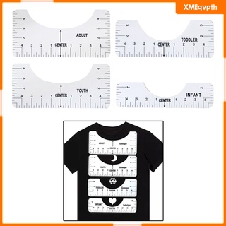 4x camiseta htv vinilo alineación regla herramienta guía para corte de vinilo, camiseta