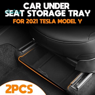 Pzs Para 2021 Tesla 2 ely debajo De la silla caja De almacenamiento De Alta capacidad organizadora sintenedor De tela De cajón accesorios Para coche