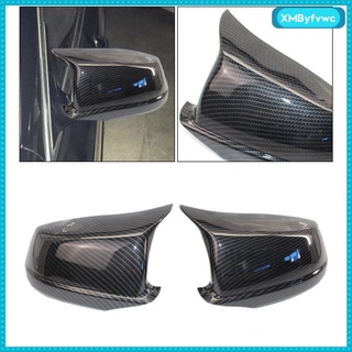 2pcs Side Rearview Mirror Cover Cap Carbon Fiber For BMW 5-Series F10 11-13