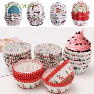 OCIXEMEXX 100PCS Bakery Baking Cups Party Supplies Wrapper Paper Christmas Cake Cup Cake Decorating Tools Santa Claus Cupcake Kitchen Accessories Liner Muffin Boxes