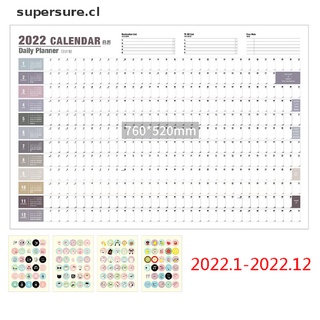 SUPERSURE2022 Year Annual Plan Calendar Daily Schedule with Sticker Dots Wall Planner.