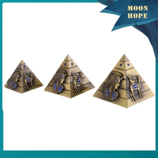 (Lua Hope) 3 pzs Réplica De estatuilla De Metal De pirámide egipcio/estatuilla De colección De Arte De la pirámide De egipcio/estatuilla antigua Para escritorio
