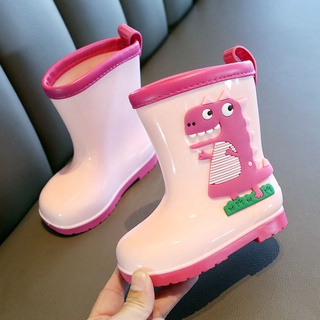 Los niños zapatos de lluvia de los niños lindo de dibujos animados botas de lluvia de las niñas bebé zapatos de agua antideslizante de los niños de frotamiento (4)