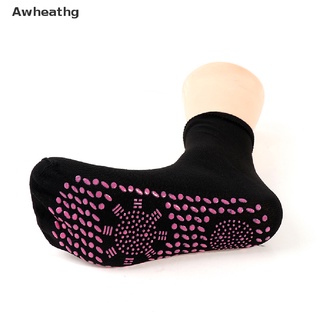 Awheathg 1Pairs Self-heating Socks Men Women Non-slip Dots Foot Massage Therapy Socks *Hot Sale