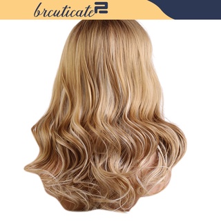 Brculete2 pelucas onduladas largas color marrón Claro con una sola pieza de 24 pulgadas pelucas rizadas resistentes al Calor pelucas Sintéticas completas Para
