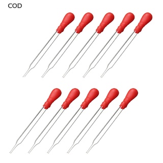 [COD] 10Pcs 10Ml 12Cm Glass Pipette Medicine Laboratory Dropper Red Rubber Head Pipet HOT