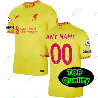 Fans Version 2021 2022 Liverpool Third yellow Any Name Any Number Soccer jersey Camiseta de fútbol