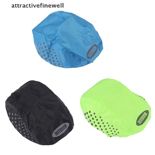 [attractivefinewell] cubierta reflectante de casco de bicicleta impermeable a prueba de viento casco de bicicleta cubierta de lluvia