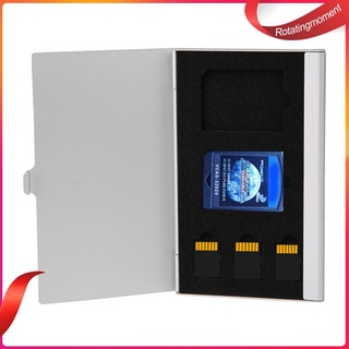 (RotatingMoment) Aluminio 2 SD+ 3TF Micro SD tarjetas Pin caja de almacenamiento titular
