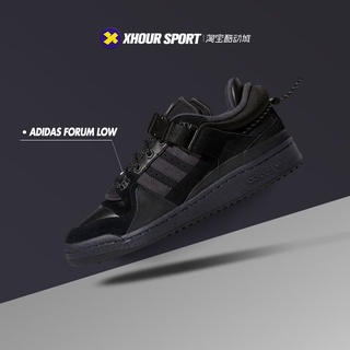 Adidas Forum Low X Bad Bunnyสีดำซามูไรกระต่ายร่วมชื่อรองเท้าต่ำสีดำบริสุทธิ์GW5021