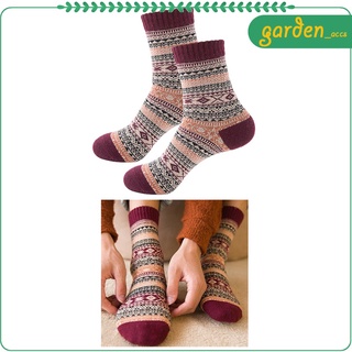 Calcetines de lana gruesa de invierno de 3c para hombre/calcetines tejidos térmicos Jacquard Caxmira rojo
