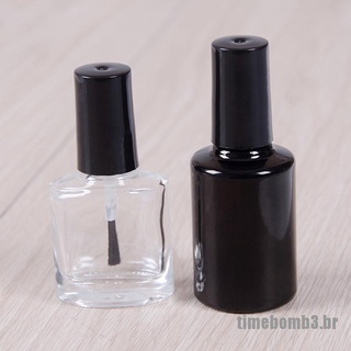 [Timebomb3] botella De vidrio Transparente vacía con cepillo De manicura recargable De 10/15ml