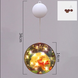 Christmas LED Lights Cartoon Printed Hanging Window Lamp Always On Decorative Xmas Themed Night Light for Home Party (2)