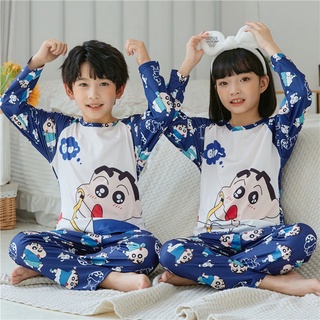 pijamas para adolescentes de estilo japonés de manga larga ropa de dormir de dibujos animados impreso o-cuello nighties ligero unisex para niños y niñas de poliéster ropa de sueño
