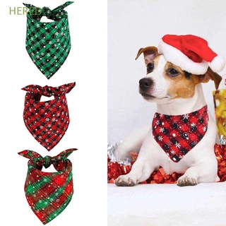 hered reversible perro triángulo bandana decoración mascota bufanda navidad perro bandanas algodón copos de nieve accesorios de disfraz lavable búfalo cuadros (1)