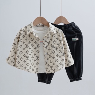 Lv_ropa de los niños de los niños de manga larga camisa chaqueta 2021 otoño primavera y otoño camisa de algodón de los niños de la camisa del bebé versión (1)