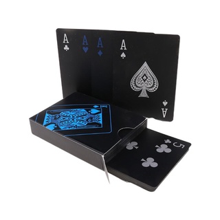 tarjetas de juego de póquer de plástico sa impermeables, pvc negro, cartas de mesa de póker clásicas, trucos mágicos, baraja (54 unidades) (1)