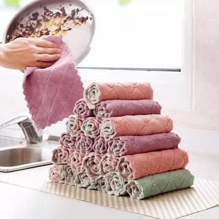 Dishwashing Cloth Non-stick Oil Rags Home Kitchen Wipe Hands Wipe Table Wipe Bowl Absorbent Scouring Cloth Towel Thickening Clean Towel