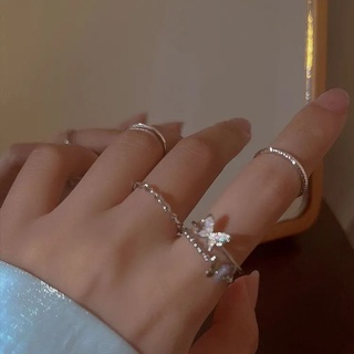 Anillo femenino mariposa novias anillo apertura ajustable anillo de dedo índice