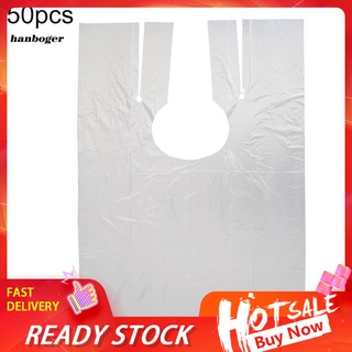 Han_ 50Pcs Disposable Hairdressing Cape Extra Large Thick Waterproof Hair Salon Apron