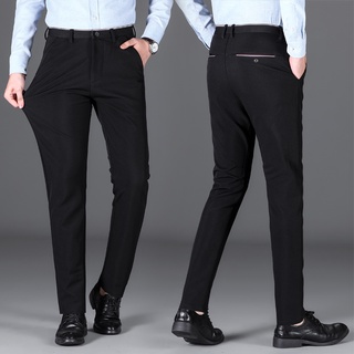 Los Hombres Versión Coreana De Moda De Negocios Slim-Fit Traje Pantalones De Cuatro Estaciones Casual Stret (1)