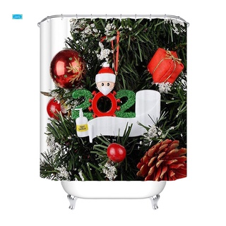 Feliz navidad cortina de ducha rojo reno Santa Claus moda personalizada ocultar y buscar cortina de ducha Polyster (2)