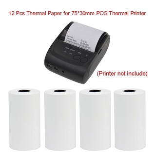 tbrinnd 12Pcs 57x30mm Thermal Paper POS Cash Register Receipt Roll for 58mm Printer
