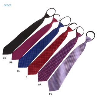 groce mens pre-atada ajustable cremallera corbata corbata a cuadros punto negocios formal boda (1)