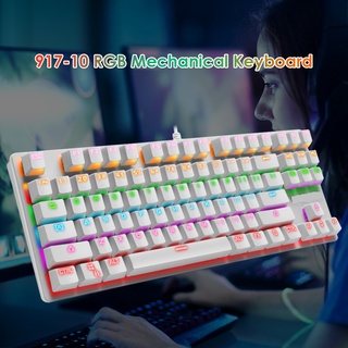ergu 919-10 - teclado mecánico para juegos (87 teclas, usb, retroiluminación), color azul