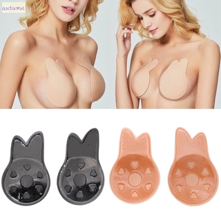1 par de mujeres de silicona Invisible levantamiento de senos sujetador cinta adhesiva cubierta del pezón sin tirantes (1)