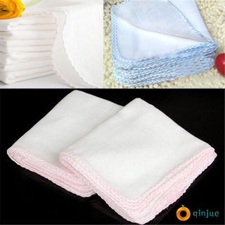 Qinjue 10 pzs/Lote toalla De limpieza Facial Tipo Musselina cuadrada De tela ultradelgada Para limpieza Facial