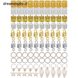 dreamingby.cl 90 Pieces Dreadlocks Hair Jewelry Set Metal Cuffs Braid Rings Pendants Twisted Spring Coil Headband Decoration Accessories