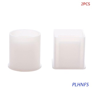 plhnfs 2 unids/set cubo redondo suculentas plantas maceta de silicona molde de resina epoxi cemento caramelo jabón molde