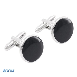 Boom Mens Cuff Links Polished Finish Stainless Steel Luxury French Tuxedo Shirt Cuffl