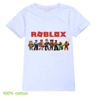 100% algodón 2020 verano niños ROBLOX niños de dibujos animados de manga corta camiseta de verano Casual disfraces camisetas
