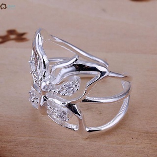 nuevo anillo de plata de ley 925 moda cristal mariposa anillo abierto mujeres hombres regalo plata joyería anillos de dedo