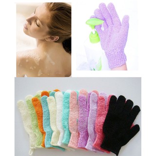 2 guantes de baño de ducha exfoliante lavado piel spa masaje luofah cuerpo exfoliante (2)