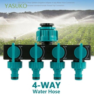 yasuko 4 vías divisor de agua grifo segregador de agua grifo conector de riego riego interruptor de riego suministros de jardín tubo manguera adaptador de grifo/multicolor