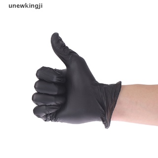 【UNEW】 100pcs Strong Black Nitrile Gloves Powder Free Disposable Gloves Tattoo Mechanic .