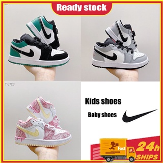 N ike Air Jordan 1 De Corte Bajo Zapatos De Niños Niñas Elástico Padre-Hijo Zapatillas De Deporte