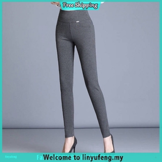 M-4xl mujer pantalones largos Leeging cintura alta elástico algodón Vintage negro Slim Casual pantalones kasut Slack Hitam Zumba Wanita Perempuan Palazo Plus tamaño Raya 2021