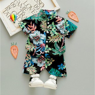 -conjuntos de ropa para bebés/niños/con estampado Floral/camisas de manga corta+pantalones cortos/ropa de verano de 1-6Y