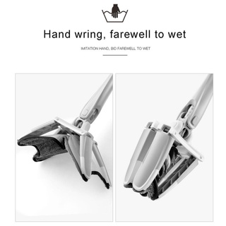 ♪✿✿♪Fregona plana para lavar a mano, forma X 360° Cabezal de rotación con agujero colgante herramientas de limpieza del hogar (2)