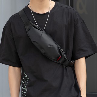Hombres Nylon ligero cintura y pecho Pack nueva moda Cool negro bolsa impermeable bolsa de deporte