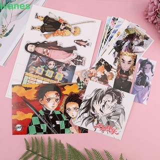 Ivanes marcador pegatinas postal insignia Anime póster Demon Slayer bolsa de la suerte